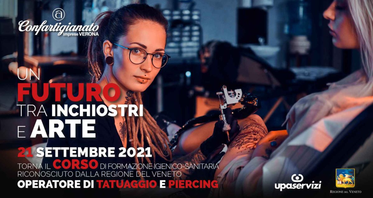 TATUAGGI & PIERCING – Torna il corso di qualifica a riconoscimento regionale per poter lavorare in salone o aprirne uno. Iscrizioni aperte