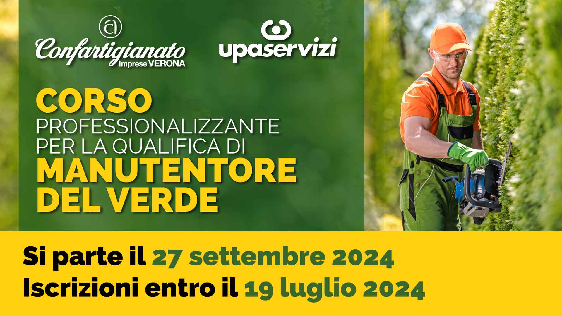 MANUTENTORE DEL VERDE – Corso di qualifica riconosciuto dalla Regione del Veneto al via il 27 settembre. Iscriviti