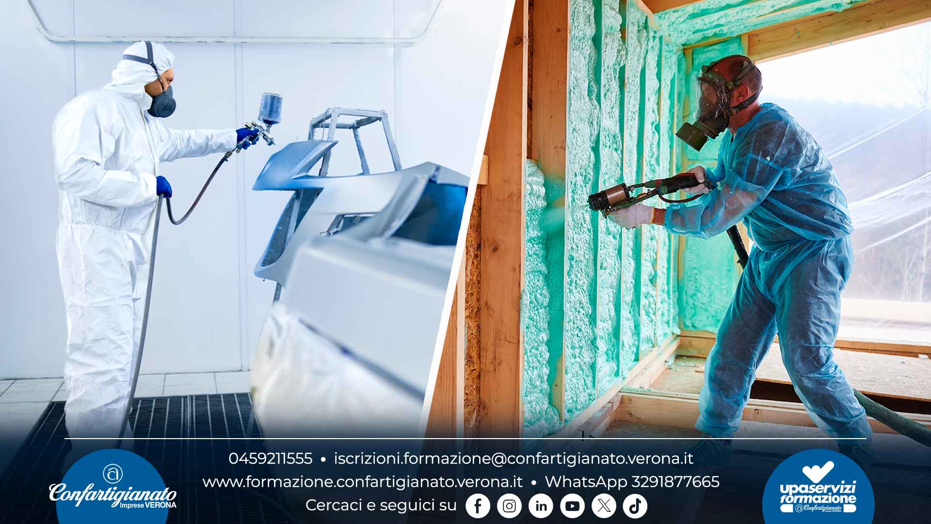 Corso on-line DIISOCIANATI (schiume e vernici poliuretaniche) per Autoriparatori, Carrozzieri, Imprese Edili e qualsiasi altra categoria li utilizzi